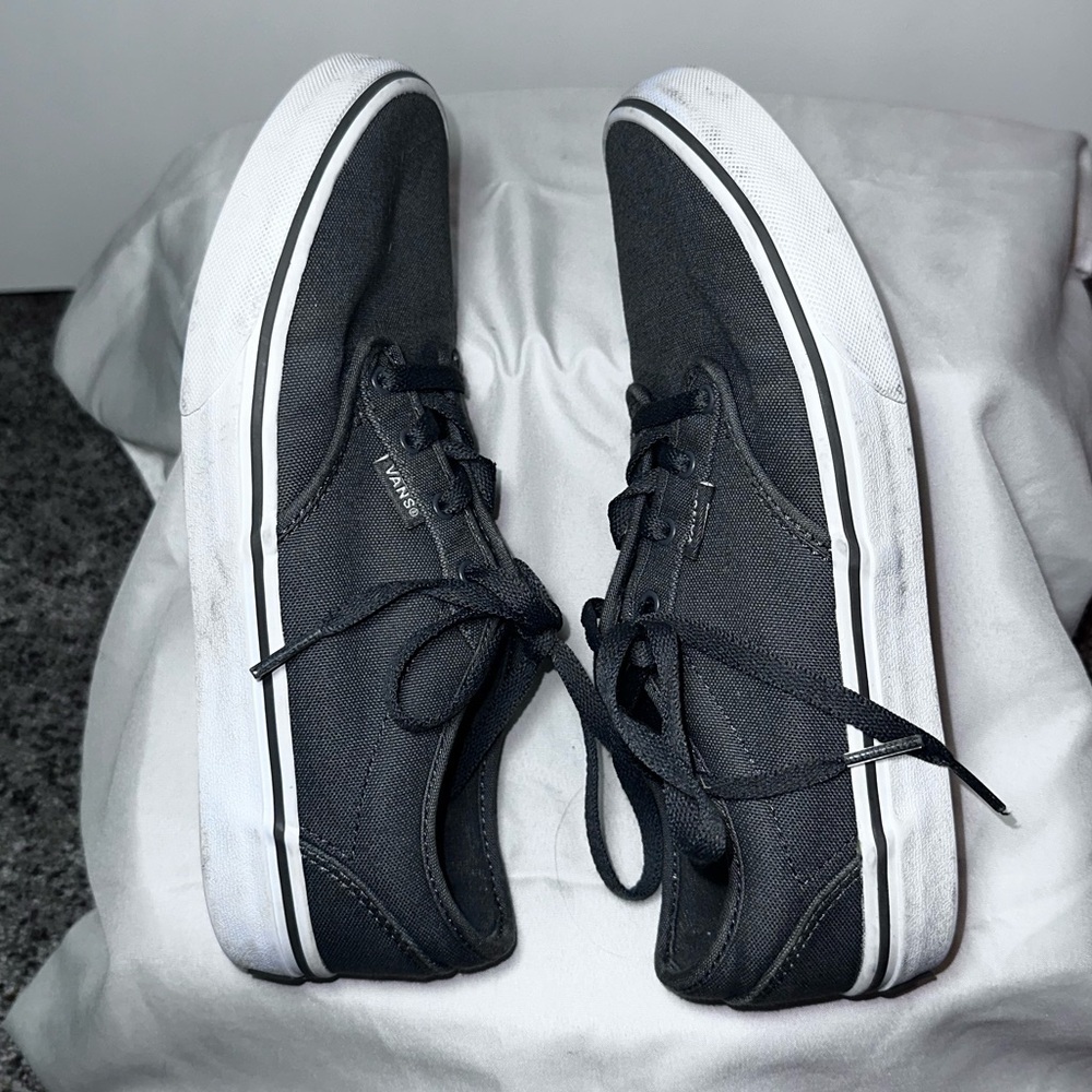 Vans Gray Canvas Low Top Sneakers Youth 6.5 Skate Shoes - Picture 7 of 7